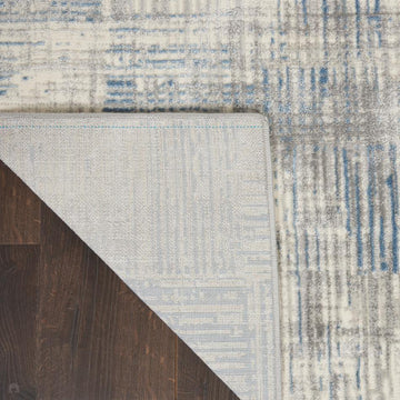 Solace SLA03 Ivory/Grey/Blue Runner-Nourison-Rug Love - The Most Loved Rug Store